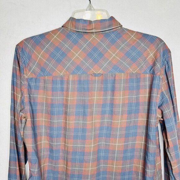 ALL SAINTS Men's Button-Down Matheson Shirt Sz S Muted Plaid Blue Pink Stretch - Picture 6 of 7